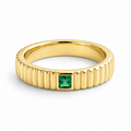 Fluted Emerald Band Ring