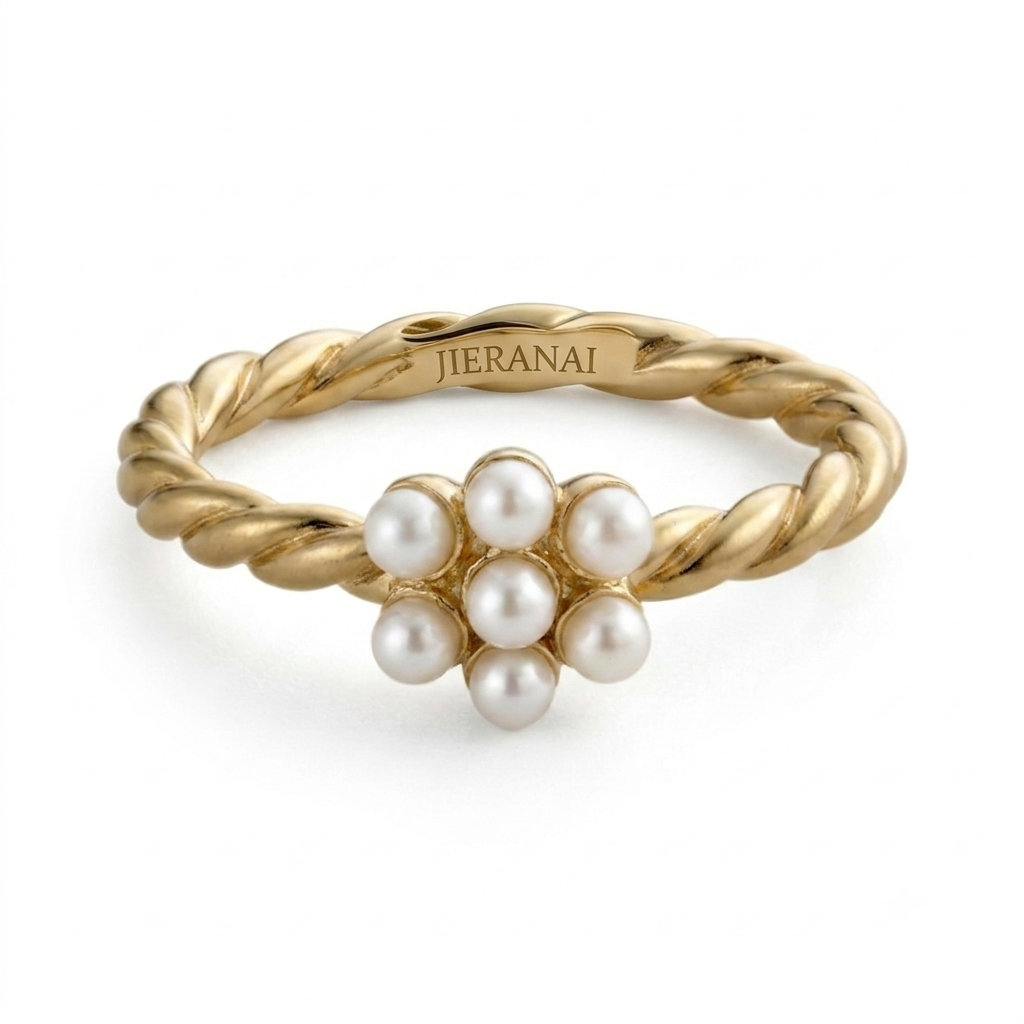 Twisted Pearl Acorn Ring